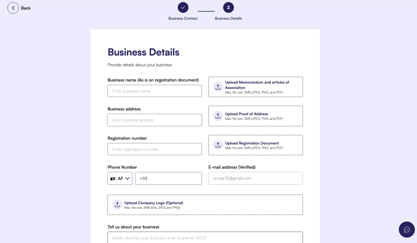 Business Details