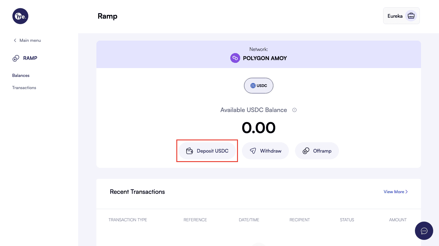 Ramp Deposit Button