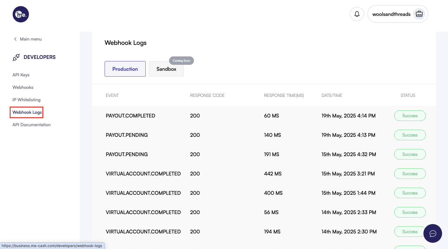 webhook logs