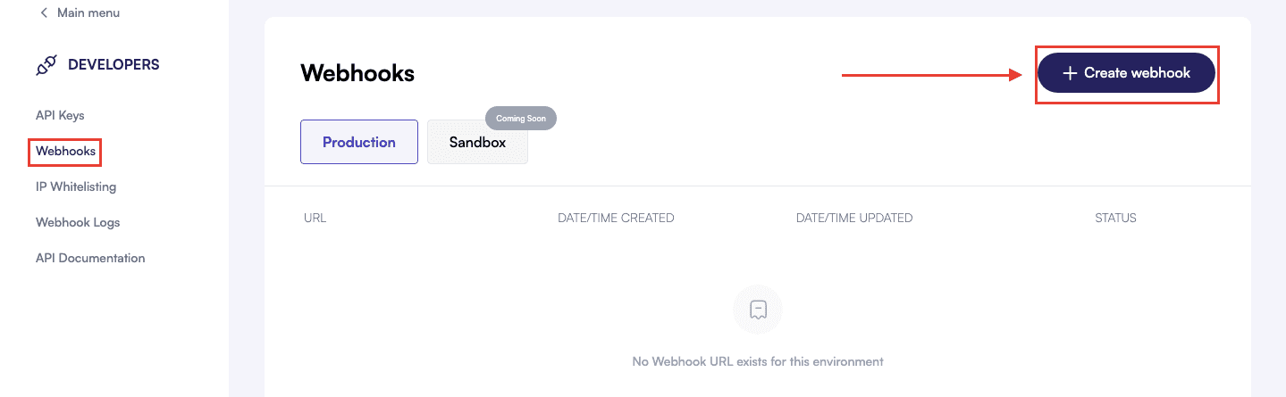 Create Webhook